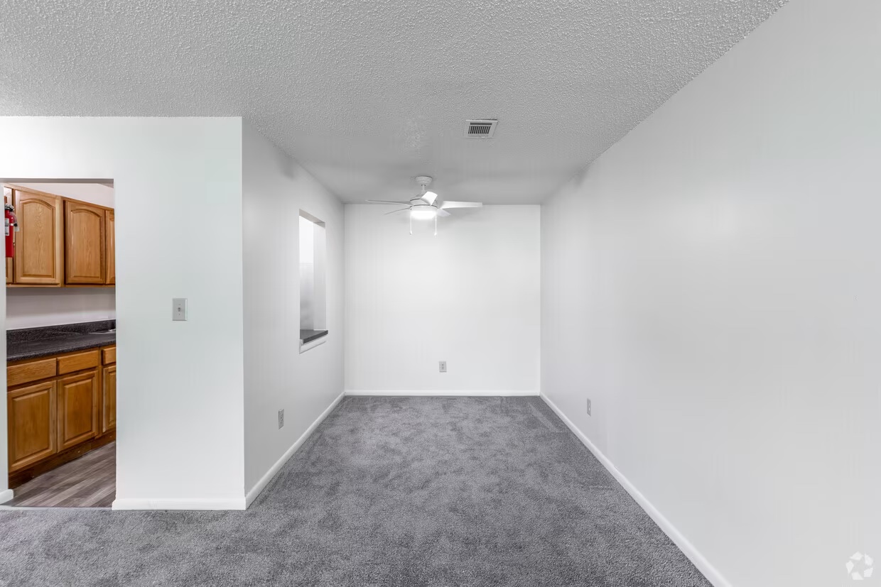 Bright dining area beside the kitchen in an Emerald Pond Estates one-bedroom apartment
